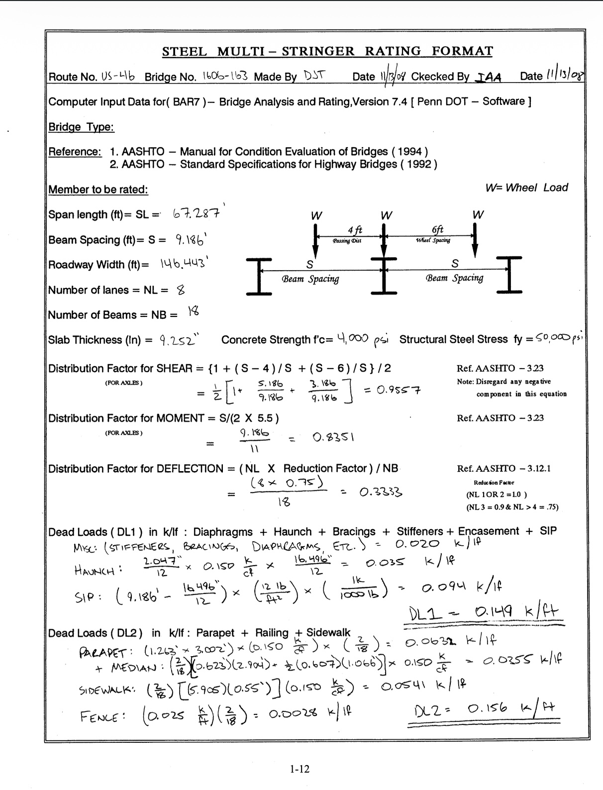 Bridge inspection summary