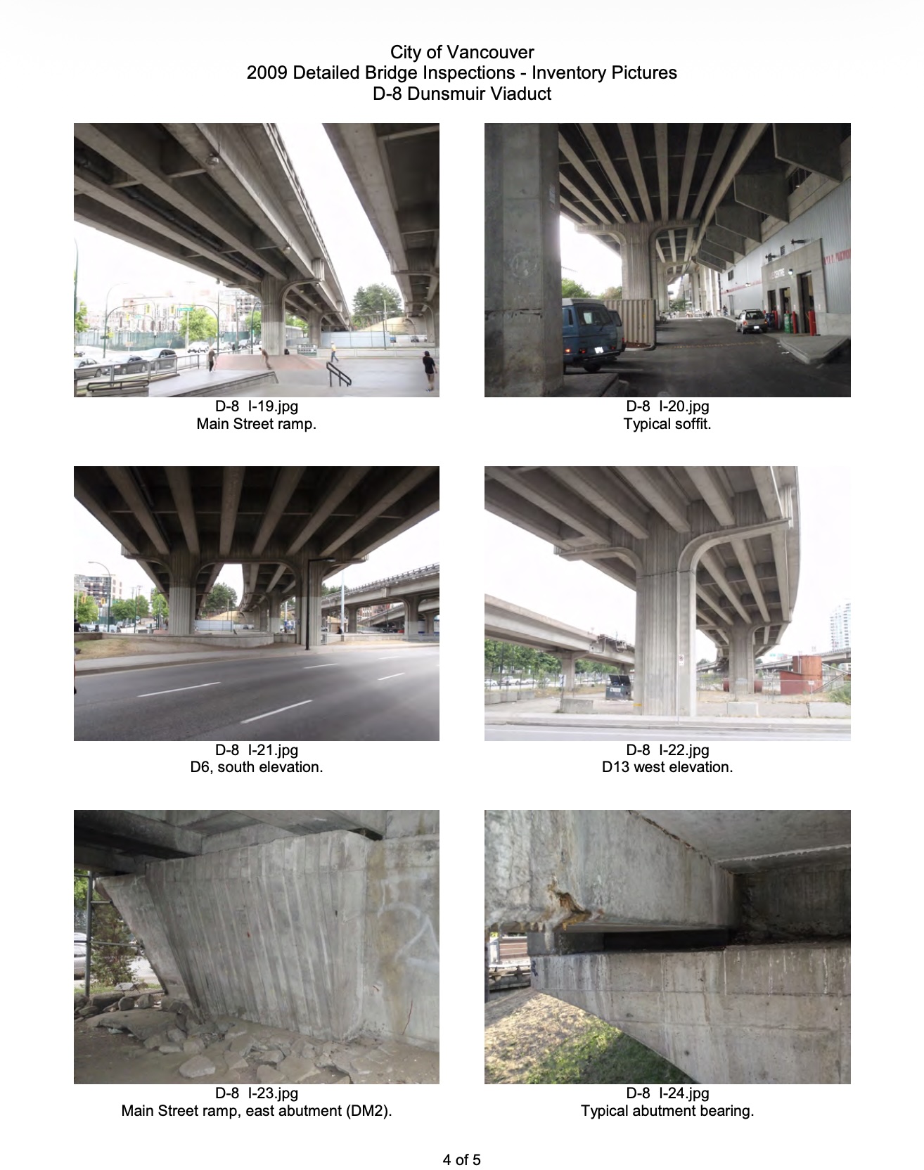 Detailed bridge inspection photographs